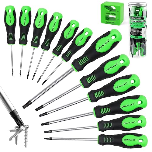 SWANLAKE Magnetic Torx Screwdriver Set - 13 Pieces - T5 to T40